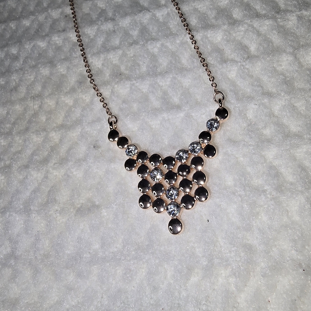 Park Lane Rose Goldtone Necklace with Crystals